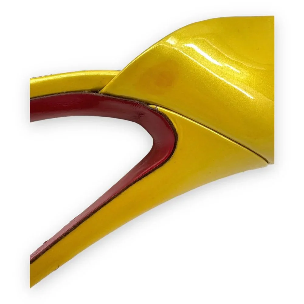 [relisted] Christian Louboutin Bright Yellow Peep Toe Heels - Picture 9 of 11